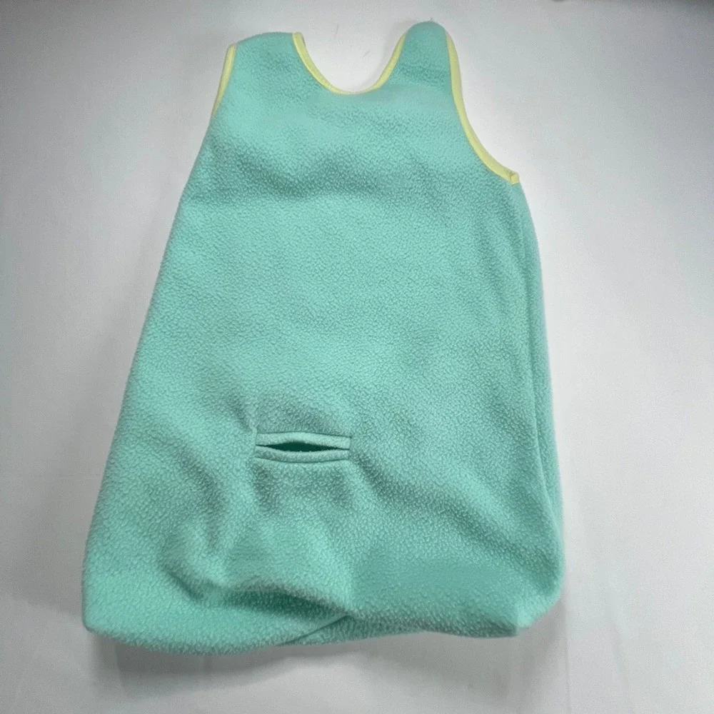 Vintage 90's Baby Fleece Wearable Blanket Sleep Sack Giraffe ABC Aqua 0-6 Months